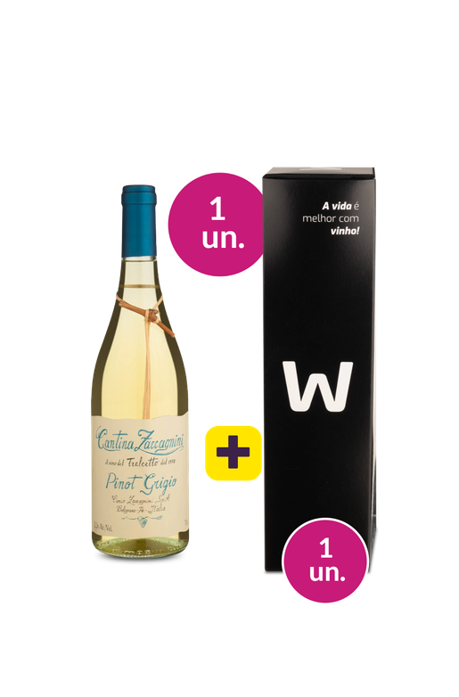 Kit 2 - Cantina Zaccagnini Tralcetto I.G.T. Terre Di Chieti Pinot Grigio 2023 + Caixa de Presente Wine - Exclusivo We