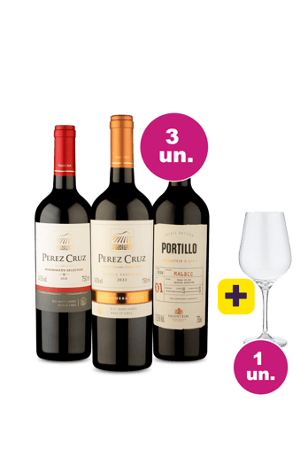 Kit 3 - Tintos Impressionantes + Taça de Cristal Grátis