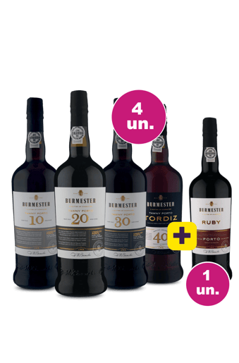 Kit 4 - Esquenta Black Friday - Vinho do Porto + Ganhe 1 garrafa do Porto Burmester Ruby