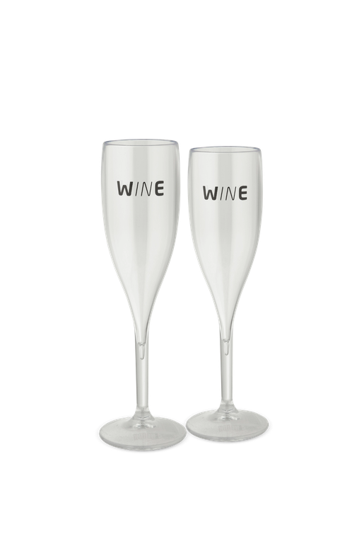 Par Taça Acrílico Espumante Transparente Wine