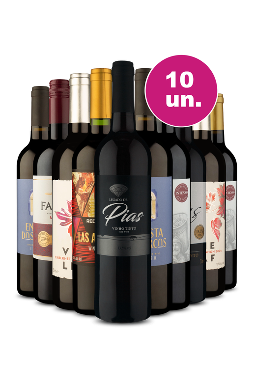 Kit 10 - Tintos Meio-Secos - R$27,90 por Garrafa