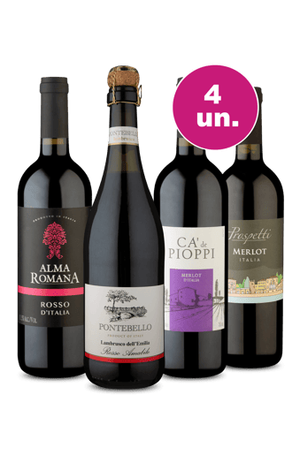 Kit 4 - Italianos Impressionantes por R$27,90 Por Garrafa