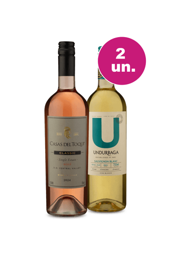 Kit 2 - Casas Del Toqui Single Estate Rosé e U By Undurraga Sauvignon Blanc