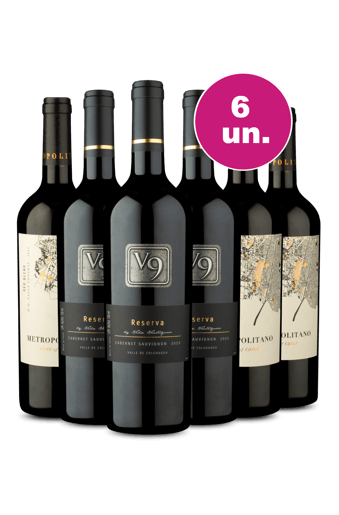 Kit 6 - V9 Reserva Cabernet e Metropolitano Red Blend - Oferta Insana IZ