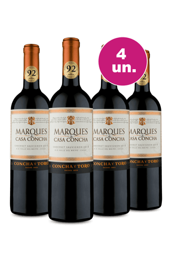 Kit 4 - Marques De Casa Concha Cabernet Sauvignon 2018 - Exclusivo