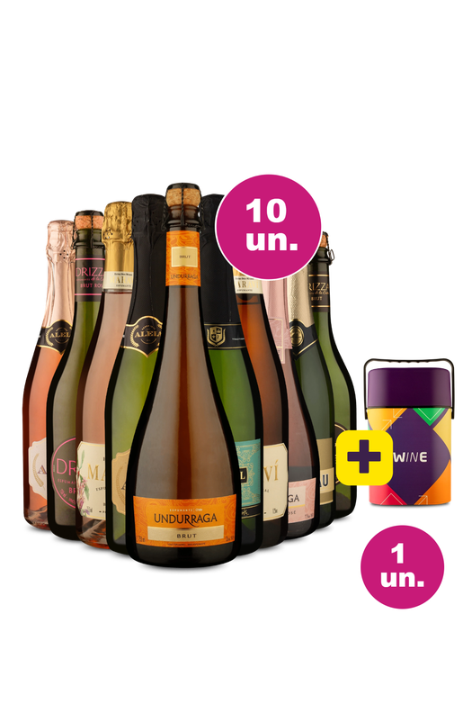 Kit 10 - Espumantes + Cooler Retrô Grátis - Exclusivo We