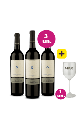 Kit 3 - Finca La Daniela Cabernet Sauvignon + Taça Acrílico Vinho Grátis