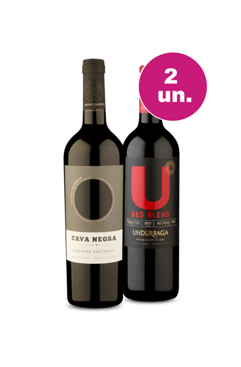 Kit 2 - Cava Negra Cabernet Sauvignon e U By Undurraga Red Blend