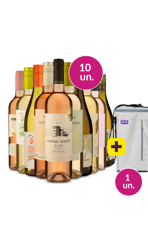 Kit 10 - Brancos e Rosés + Bolsa p/ 3 garrafas Grátis - Exclusivo We