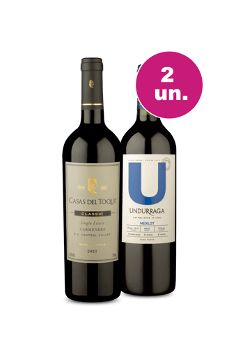 Kit 2 - Casas Del Toqui Single Estate Carménère e U By Undurraga Merlot