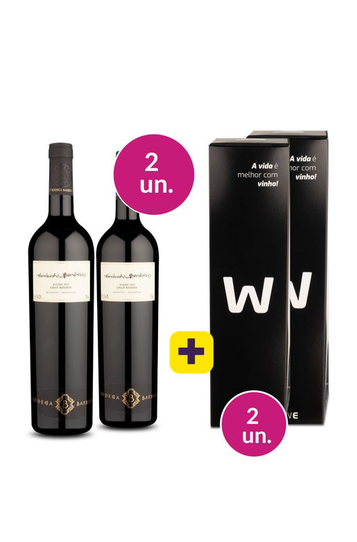 Kit 4 - Humberto Barberis Gran Reserva Malbec 2019 + Caixa de Presente Wine - Exclusivo We