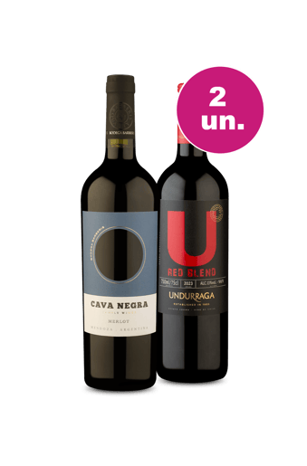 Kit 2 - Cava Negra Merlot e U By Undurraga Red Blend