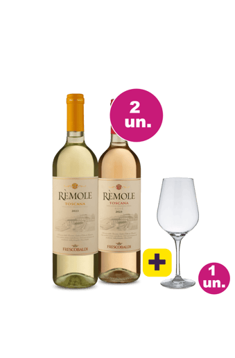 Kit 2 - Frescobaldi Rèmole I.G.T. Toscana Bianco e Rosato + Taça de Cristal Grátis - Exclusivo We