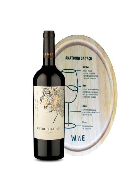 Kit Especial - Metropolitano Red Blend e Tábua Redonda de Madeira