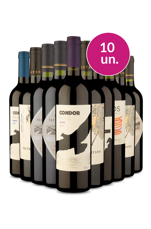 Kit 10 - Tintos Secos por R$ 24,90 a garrafa - Exclusivo We