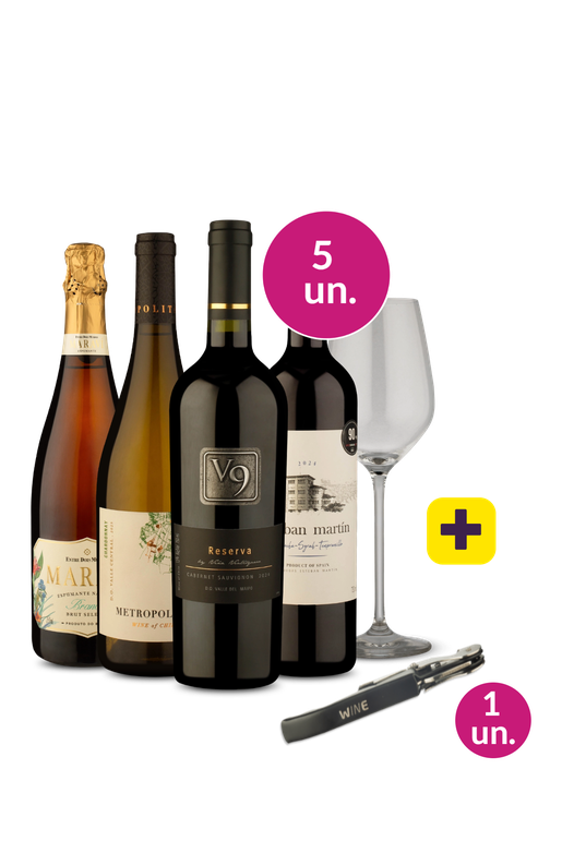 Kit 4 Exclusivo - Campeões de Vendas + Saca Rolhas + Taça Cristal