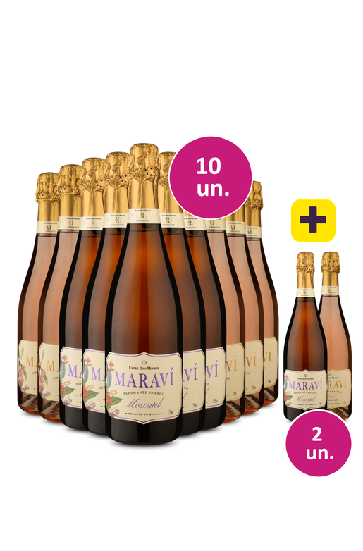 Kit 10 + 2 - Espumante Maraví Moscatel e Rosé Brut + 2 garrafas grátis - Exclusivo We