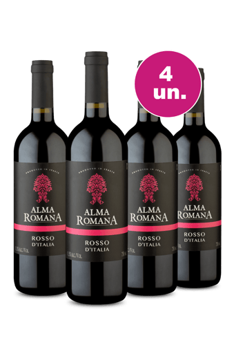 Kit 4 - Alma Romana Rosso - Oferta Insana Exclusiva We Wine