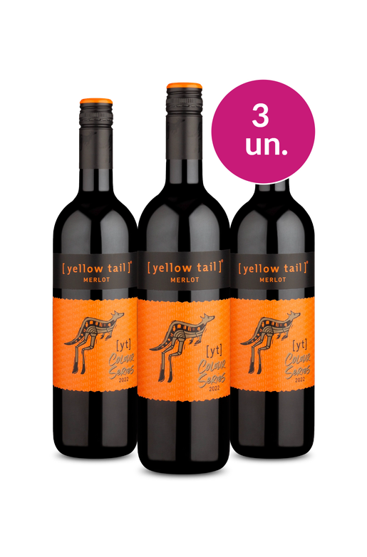 Kit 3 - [Yellow Tail] Colour Series Merlot 2022 - Exclusivo We