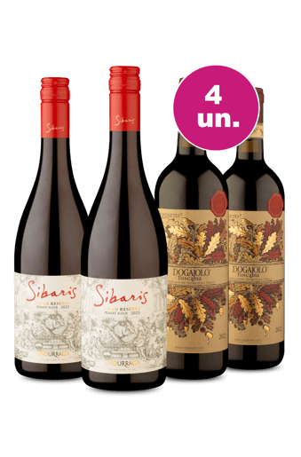 Kit 4 - Encontro de Campeões: Sibaris Pinot Noir e Carpineto Rosso Toscano