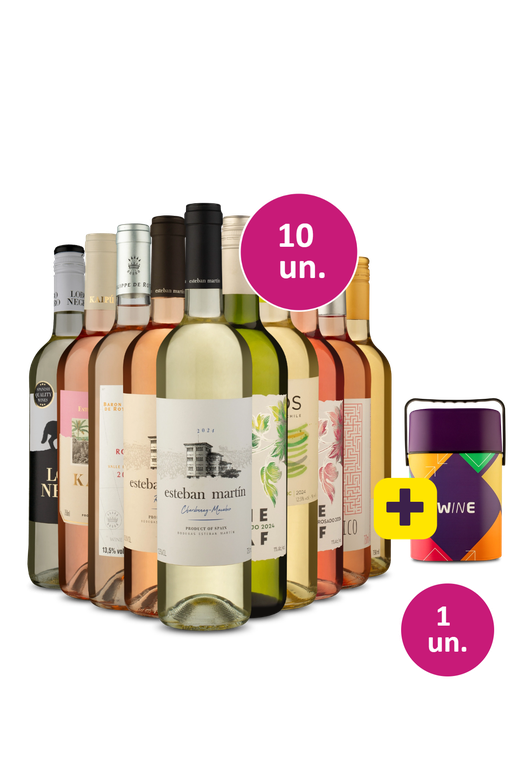 Kit 10 - Vinhos Brancos e Rosés + Cooler Retrô Grátis - Exclusivo We