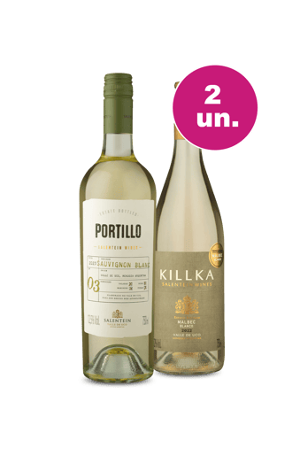 Kit 2 - Encontro de Campeões: Portillo Sauvignon Blanc e Salentein Killka Blanco