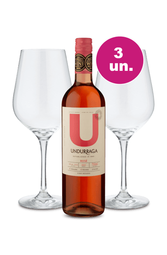 Kit Especial - U By Undurraga Rosé + Par de Taças de Cristal