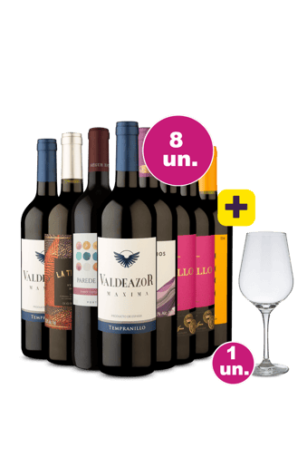 Kit 8 - Tintos por 31,90 + 1 Taça de Cristal Grátis - Exclusivo We