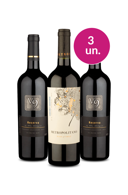 Kit 3 - V9 Reserva e Metropolitano Cabernet Sauvignon por R$ 99,90 - Exclusivo We