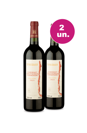 Kit 2 - Baron Philippe De Rothschild Cabernet Sauvignon Carménère - Oferta Flash IZ