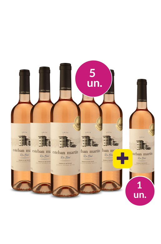 Kit 5 + 1  - Esteban Martín D.O. Cariñena Rosado + 1 garrafa de brinde - Exclusivo WE