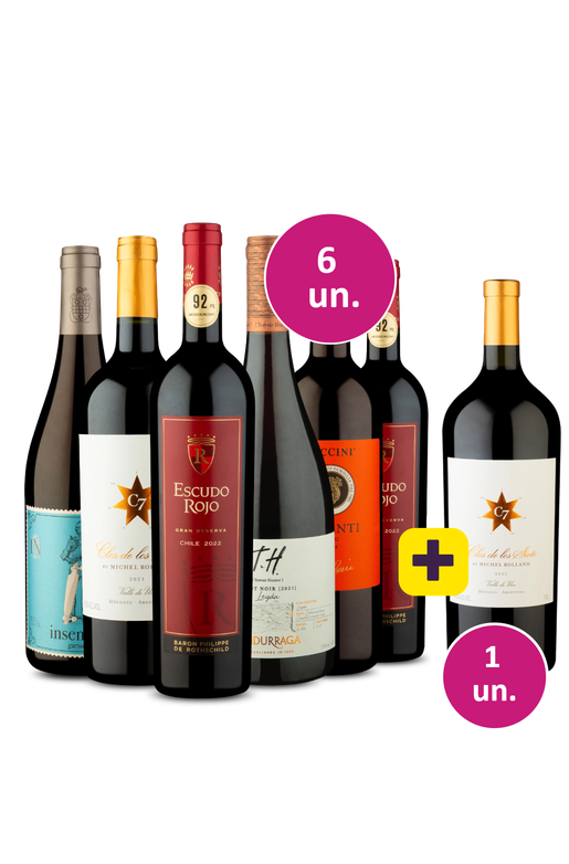 Kit 6 - Volta ao Mundo de 1ª Classe + Clos De Los Siete 1,5l Grátis - Exclusivo We