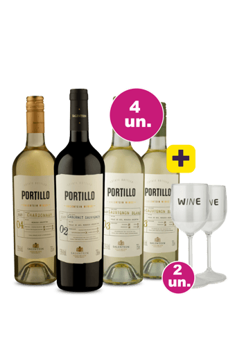 Kit 4 - Portillo Degustação + 2 Taças Acrílico Grátis
