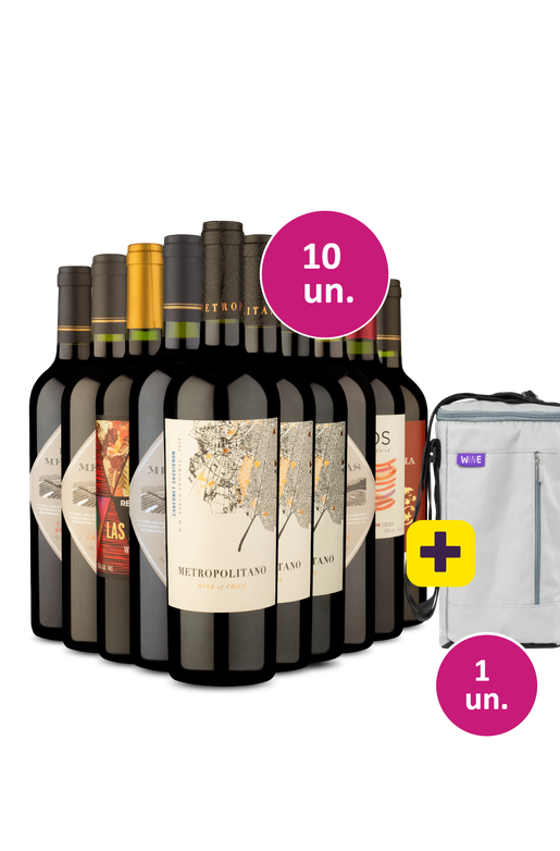 Kit 10 - Tintos pro dia a dia + Bolsa p/ 3 garrafas Grátis - Exclusivo We