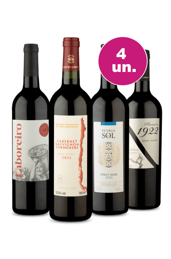 Kit 4 - Tintos Incríveis por R$29,90 por Garrafa