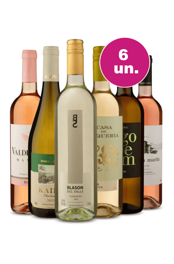 Kit 6 - Degustação de Uvas Brancas e Rosés por R$ 33 a garrafa - Exclusivo We
