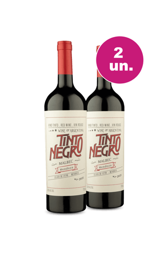 Kit 2 - Tinto Negro Malbec Mendoza - Oferta Insana