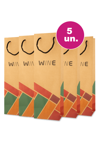 Kit 5 - Sacola Kraft Wine