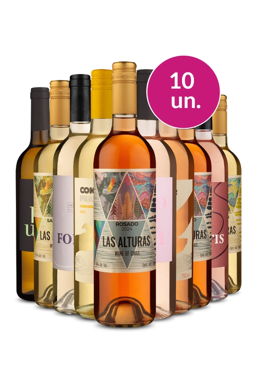 Kit 10 - Brancos e Rosés - R$24,90 por garrafa
