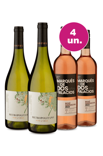Kit 4 - Metropolitano Chardonnay e Marqués Garnacha Rosé