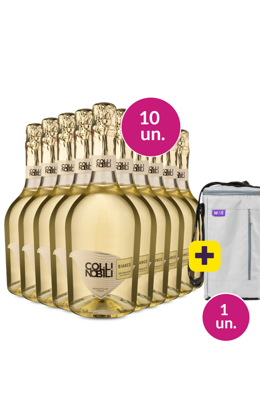 Kit 10 - Espumante Colli Nobili Bianco Brut + Bolsa p/ 3 garrafas Grátis - Exclusivo We
