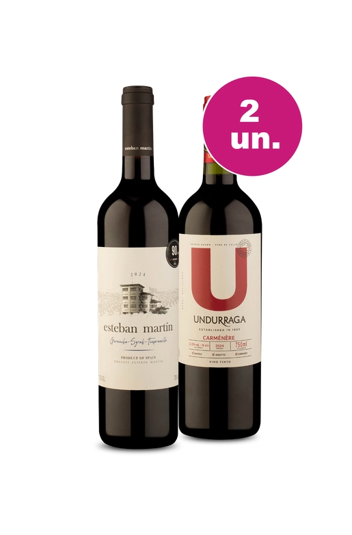 Kit 2 - Esteban Martín e U By Undurraga Carménère - Oferta Absurda Exclusiva