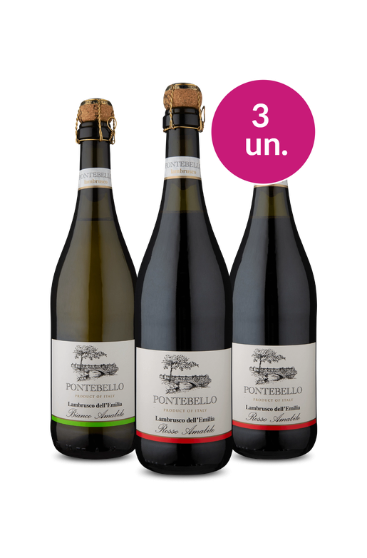 Kit 3 - Frisante Pontebello Lambrusco por R$99 - Oferta Absurda