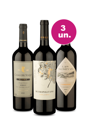 Kit 3 Por R$99 - Red Blend, Carménère & Merlot - Oferta Insana IZ