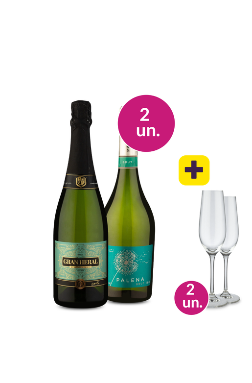 Kit 2 - Espumantes com Par de Taças Grátis - Exclusivo