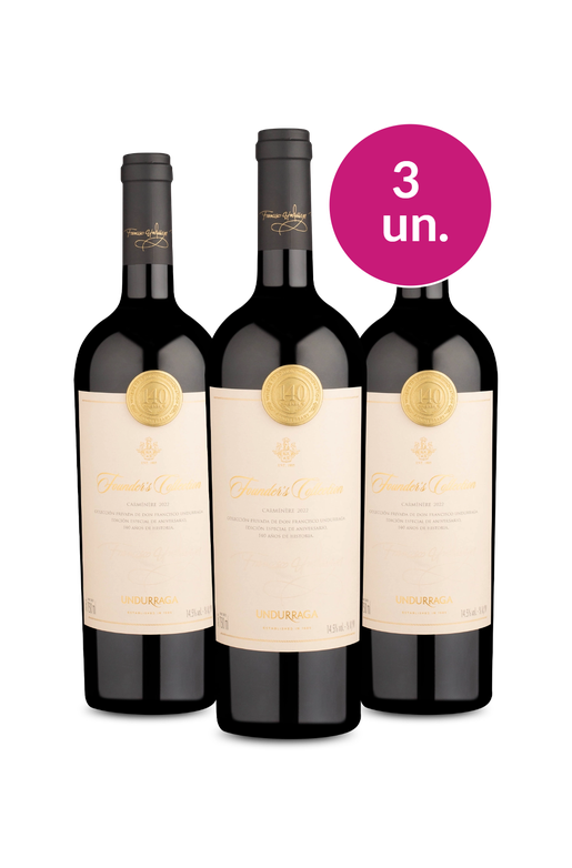 Kit 3 - Founder's Collection D.O. Valle De Colchagua Carmenere 2022 - Exclusivo We