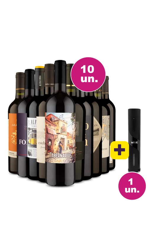 Kit 10 - Vinhos TIntos + Abridor Elétrico Grátis - Exclusivo We