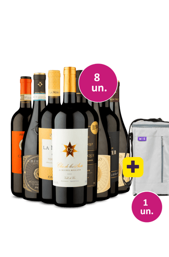 Kit 8 - Vinhos Premiuns + Bolsa Térmica para 3 garrafas Grátis - Exclusivo We