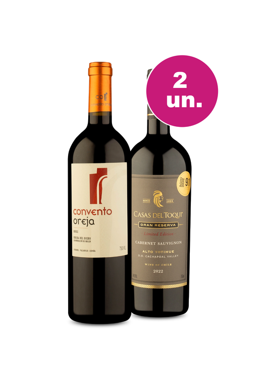 Kit 2 - Encontro de Campeões - Casas del Toqui Gran Reserva e Convento Oreja Roble