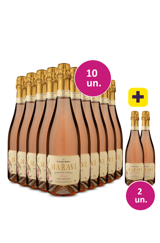 Kit 10 + 2 - Espumante Maraví Rosé Brut + 2 garrafas grátis - Exclusivo We